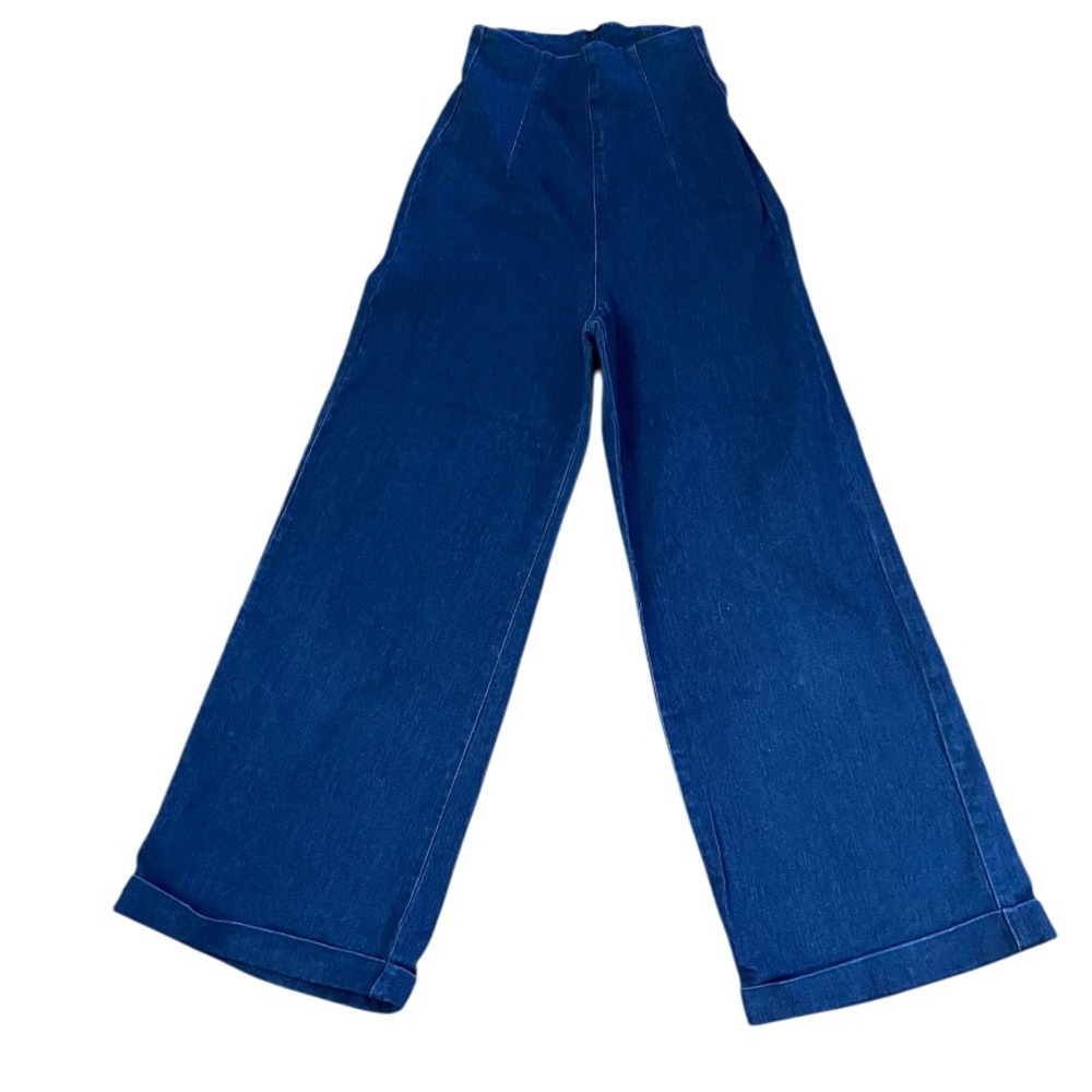 Collectif UK High Rise Wide Leg Flare Denim